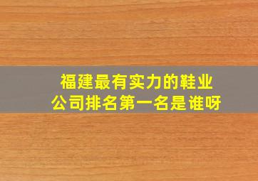 福建最有实力的鞋业公司排名第一名是谁呀