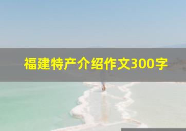 福建特产介绍作文300字