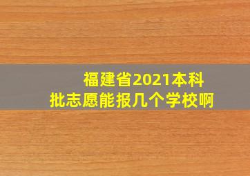 福建省2021本科批志愿能报几个学校啊