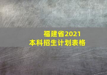 福建省2021本科招生计划表格