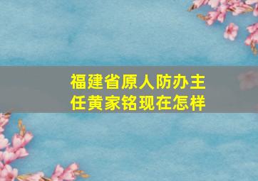 福建省原人防办主任黄家铭现在怎样