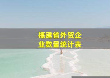 福建省外贸企业数量统计表