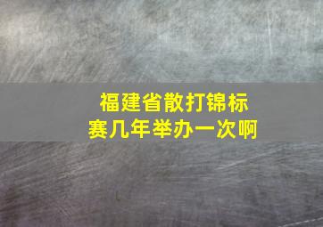 福建省散打锦标赛几年举办一次啊