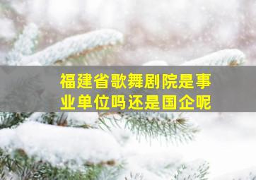 福建省歌舞剧院是事业单位吗还是国企呢