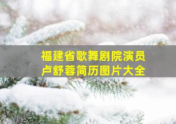 福建省歌舞剧院演员卢舒蓉简历图片大全