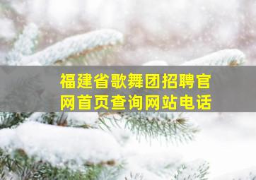 福建省歌舞团招聘官网首页查询网站电话