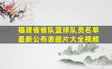 福建省省队篮球队员名单最新公布表图片大全视频