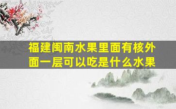 福建闽南水果里面有核外面一层可以吃是什么水果