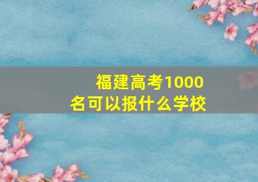 福建高考1000名可以报什么学校