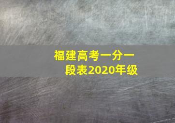 福建高考一分一段表2020年级