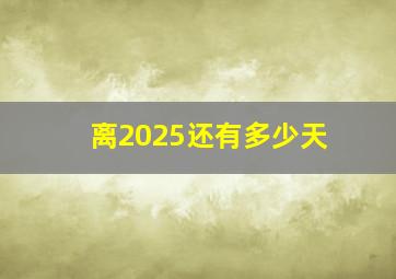 离2025还有多少天