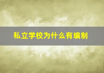 私立学校为什么有编制