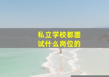 私立学校都面试什么岗位的