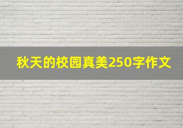 秋天的校园真美250字作文