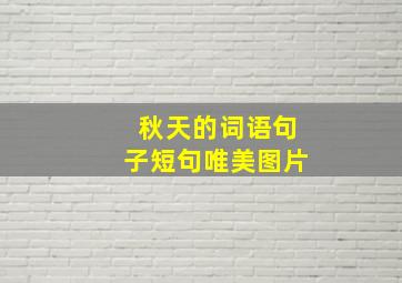 秋天的词语句子短句唯美图片