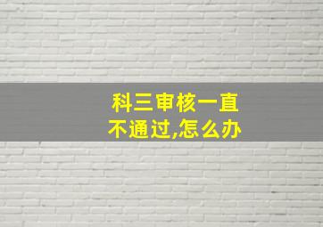 科三审核一直不通过,怎么办