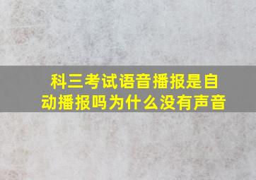 科三考试语音播报是自动播报吗为什么没有声音