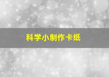 科学小制作卡纸