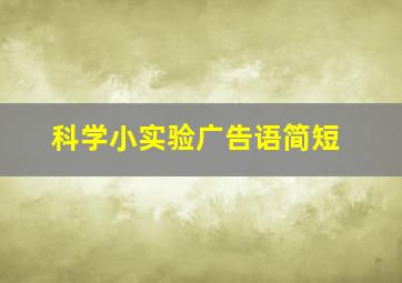 科学小实验广告语简短