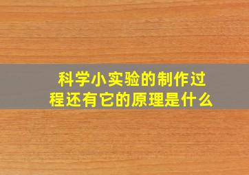 科学小实验的制作过程还有它的原理是什么