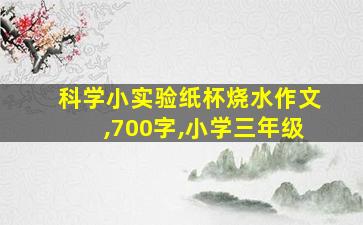 科学小实验纸杯烧水作文,700字,小学三年级