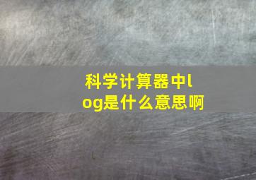 科学计算器中log是什么意思啊