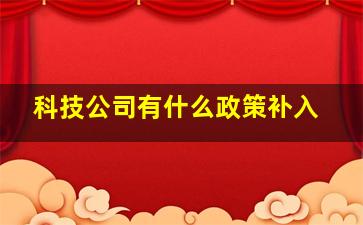 科技公司有什么政策补入