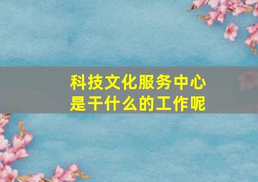 科技文化服务中心是干什么的工作呢