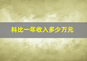 科比一年收入多少万元