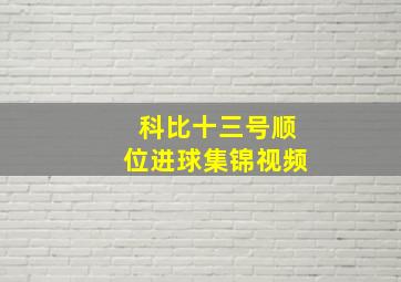 科比十三号顺位进球集锦视频