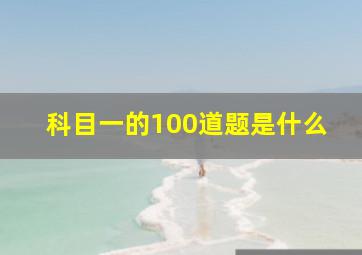 科目一的100道题是什么