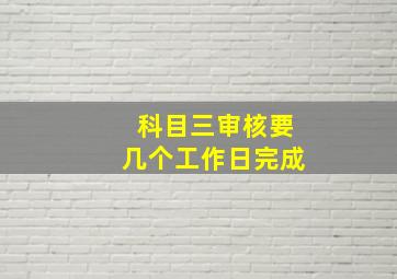 科目三审核要几个工作日完成