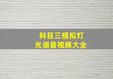 科目三模拟灯光语音视频大全