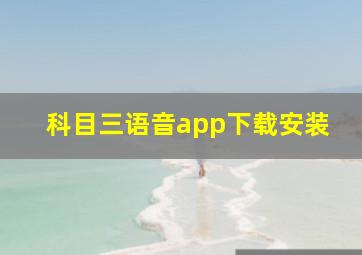 科目三语音app下载安装