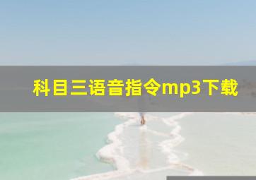 科目三语音指令mp3下载