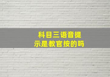 科目三语音提示是教官按的吗