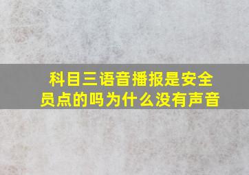 科目三语音播报是安全员点的吗为什么没有声音