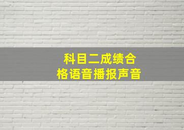 科目二成绩合格语音播报声音