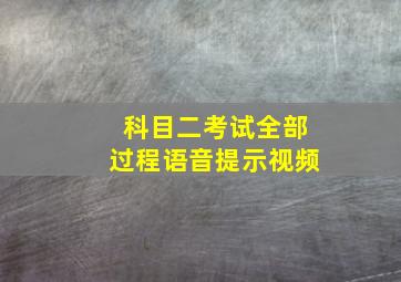 科目二考试全部过程语音提示视频