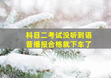 科目二考试没听到语音播报合格就下车了