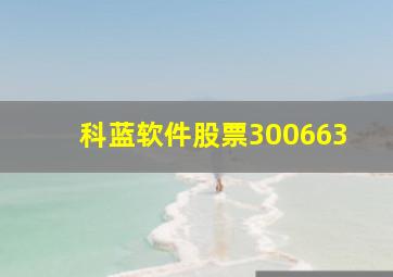 科蓝软件股票300663