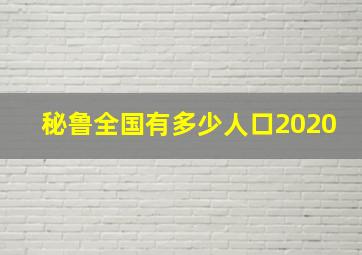 秘鲁全国有多少人口2020