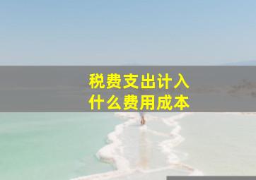 税费支出计入什么费用成本