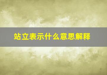 站立表示什么意思解释