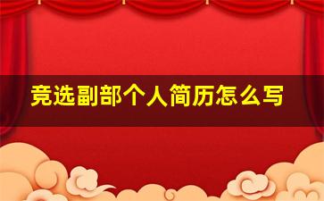 竞选副部个人简历怎么写