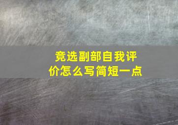 竞选副部自我评价怎么写简短一点