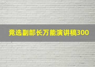 竞选副部长万能演讲稿300