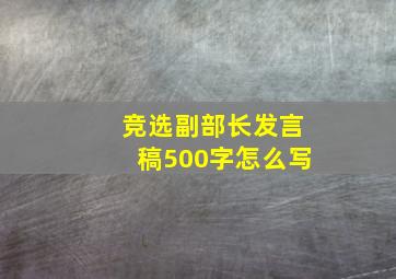 竞选副部长发言稿500字怎么写