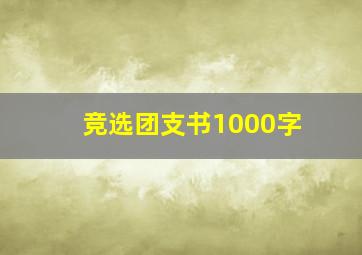 竞选团支书1000字