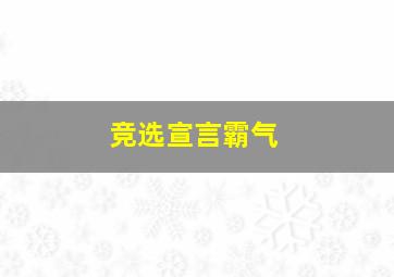 竞选宣言霸气